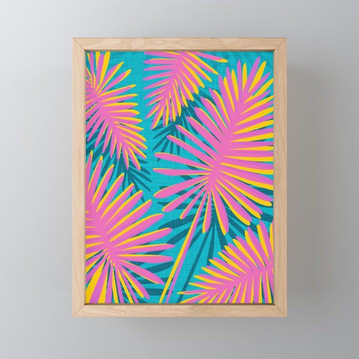 Mid Mod Pink Palm Trees Mini Art Print Gallery Image 1