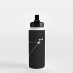 Capricorn Zodiac Star Constellation Line Art Black Water Bottle Gallery Image 2