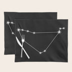 Capricorn Zodiac Star Constellation Line Art Black Placemat Gallery Image 1