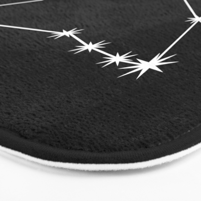 Capricorn Zodiac Star Constellation Line Art Black Bath Mat Gallery Image 3