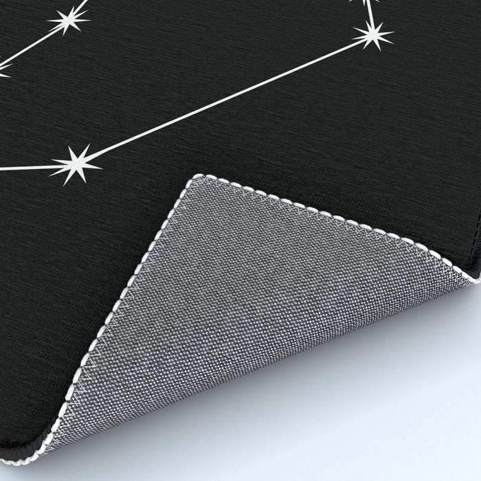Capricorn Zodiac Star Constellation Line Art Black Rug Gallery Image 4