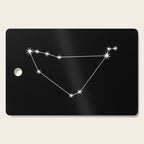 Capricorn Zodiac Star Constellation Line Art Black Cutting Board Gallery Image 1