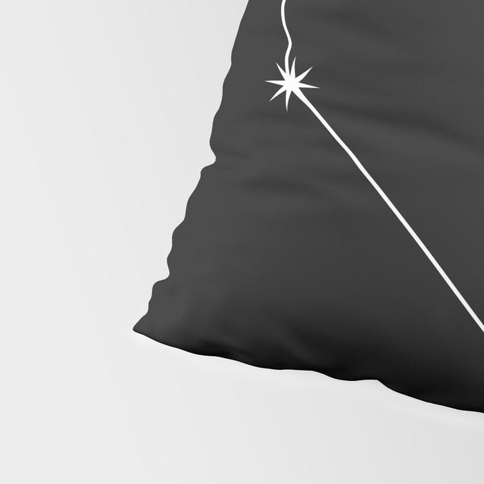 Capricorn Zodiac Star Constellation Line Art Black Pillow Sham Gallery Image 4