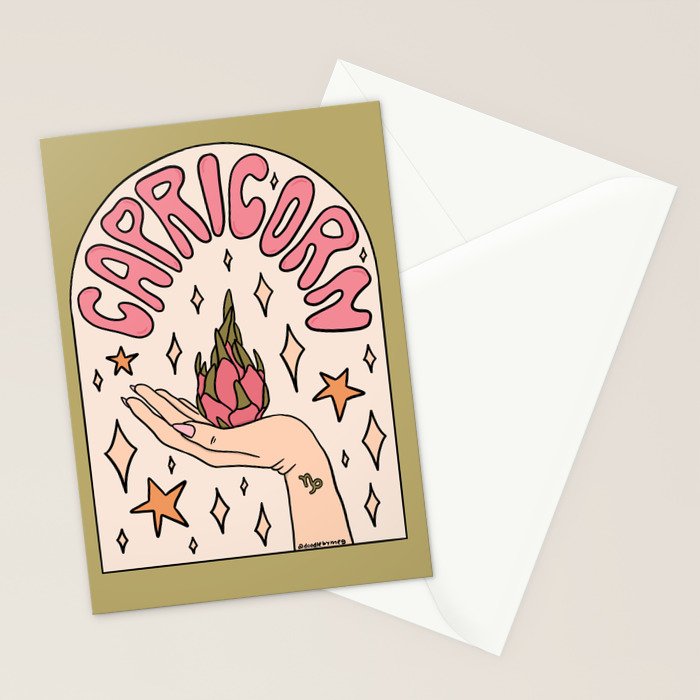 Capricorn Dragonfruit Stationery Card Gallery Image 2