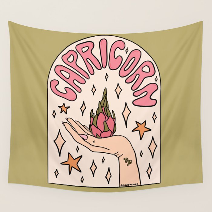 Capricorn Dragonfruit Wall Tapestry Gallery Image 1