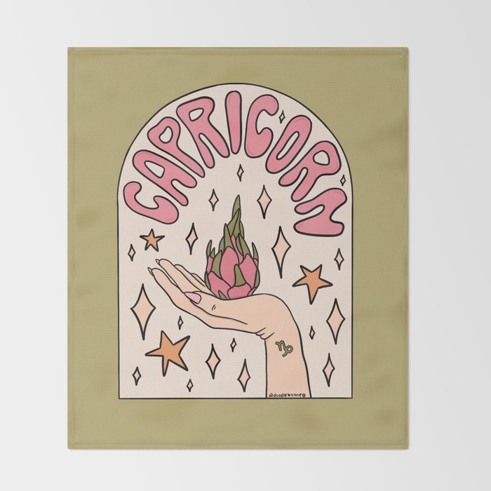 Capricorn Dragonfruit Throw Blanket Gallery Image 2