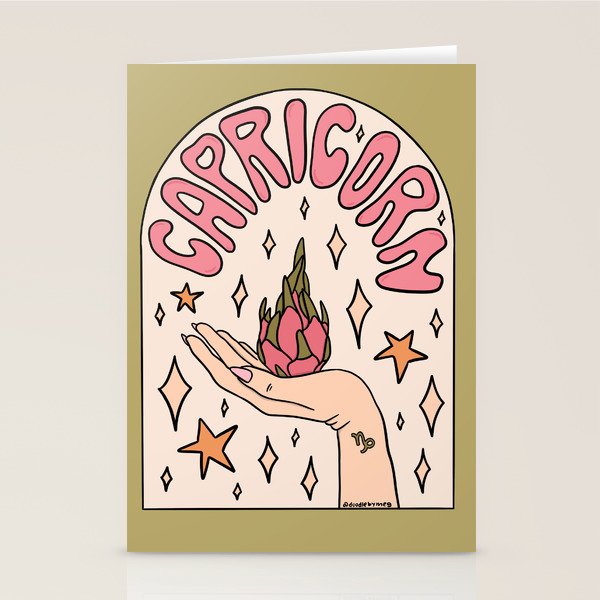 Capricorn Dragonfruit Stationery Card Gallery Image 1