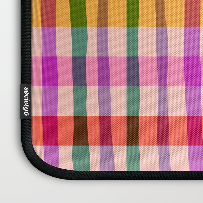 Wobbly Colorful Gingham Pattern Laptop Sleeve Gallery Image 3