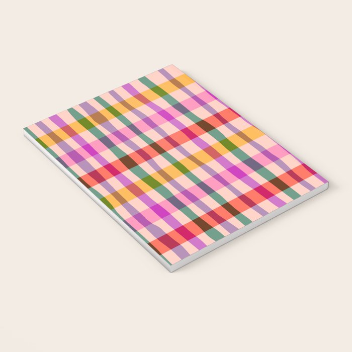 Wobbly Colorful Gingham Pattern Notebook Gallery Image 3