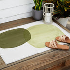 Olive green abstract shapes Outdoor Rug Gallery Image 2