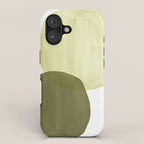 Olive green abstract shapes iPhone Case Gallery Image 1