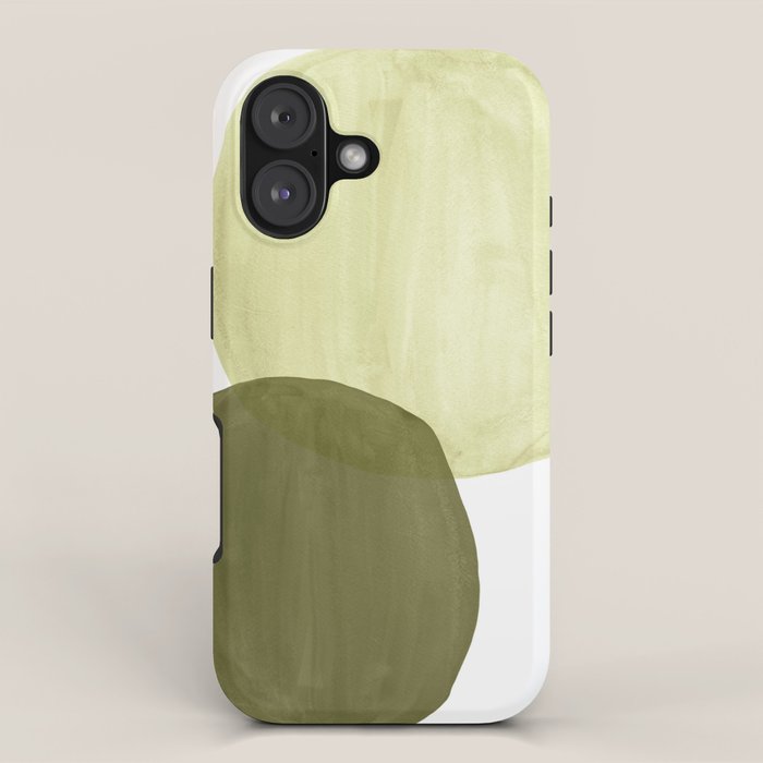 Olive green abstract shapes iPhone Case Gallery Image 1