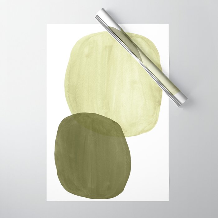 Olive green abstract shapes Wrapping Paper Gallery Image 1