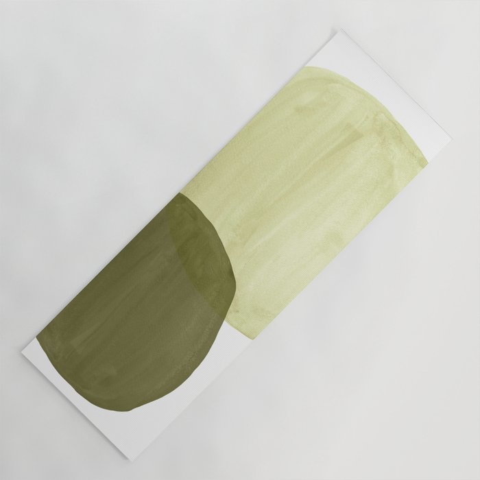 Olive green abstract shapes Yoga Mat Gallery Image 1