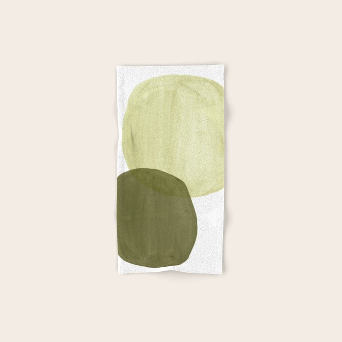 Olive green abstract shapes Bath Towel Gallery Image 1