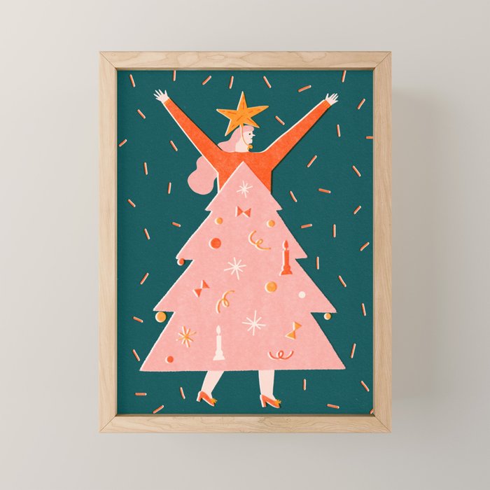 Christmas tree dress Mini Art Print Gallery Image 1