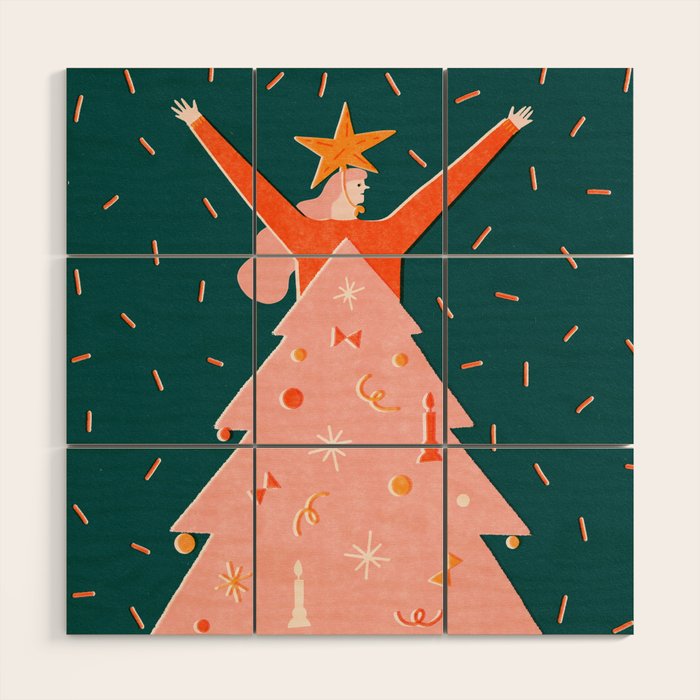 Christmas tree dress Wood Wall Art Gallery Image 1