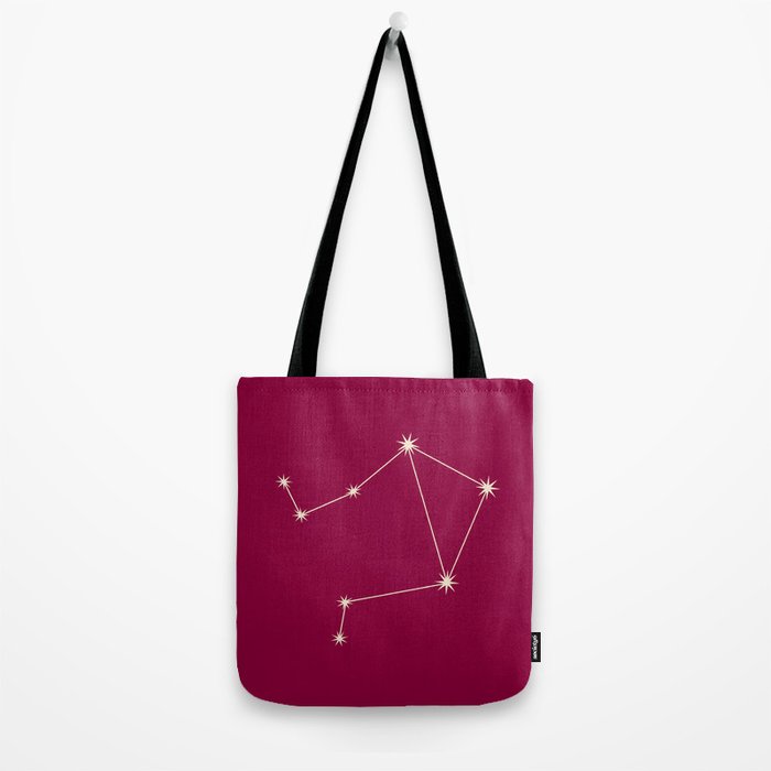 Libra Zodiac Star Constellation Line Art Magenta Pink Tote Bag Gallery Image 2