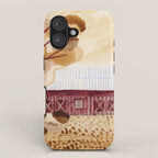 Rustic Country Barn Painting in Yellow Ochre & Brown iPhone Case Gallery Image 1