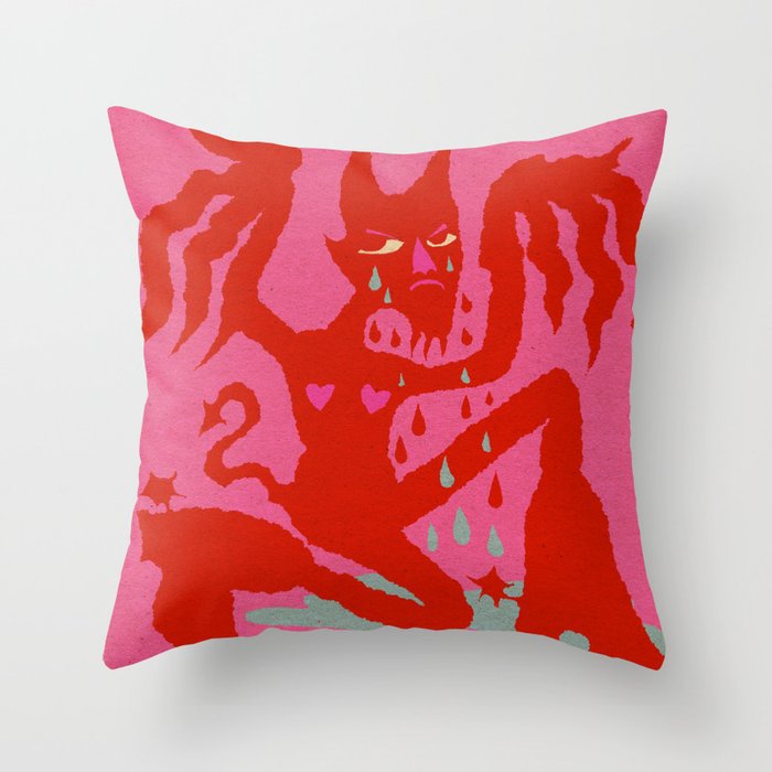 sad devil Throw Pillow Gallery Image 6