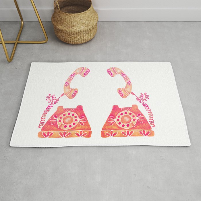 Vintage Rotary Phone - Peach Palette Rug Gallery Image 1