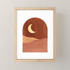 TERRACOTTA NIGHT, abstract landscape, moon and desert Mini Art Print Gallery Image 1