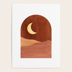 TERRACOTTA NIGHT, abstract landscape, moon and desert Poster Gallery Image 4