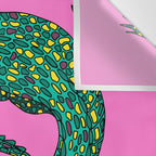 Crocodiles (Pink and Green) Wall Tapestry Gallery Image 3