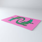 Crocodiles (Pink and Green) Rug Gallery Image 3