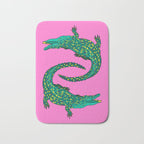Crocodiles (Pink and Green) Bath Mat Gallery Image 1