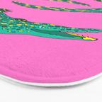 Crocodiles (Pink and Green) Bath Mat Gallery Image 3