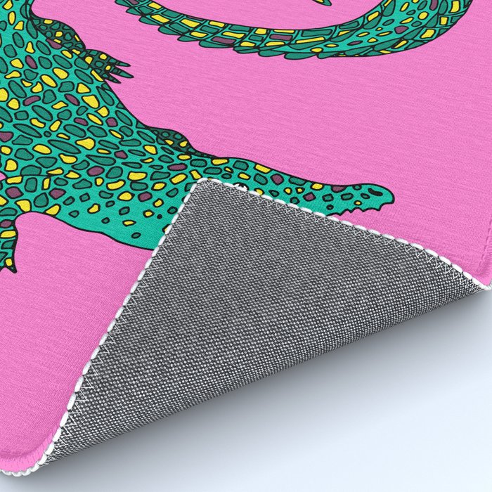 Crocodiles (Pink and Green) Rug Gallery Image 4