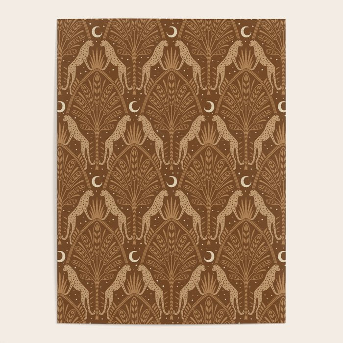 Night Cheetahs - Copper Brown Poster Gallery Image 4