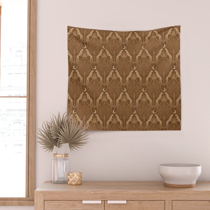 Night Cheetahs - Copper Brown Wall Tapestry Gallery Image 2