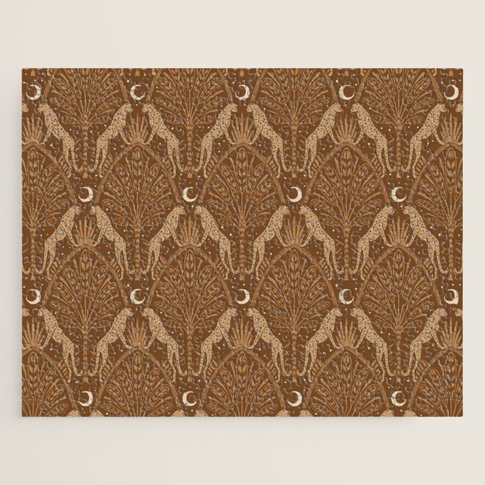 Night Cheetahs - Copper Brown Jigsaw Puzzle Gallery Image 1