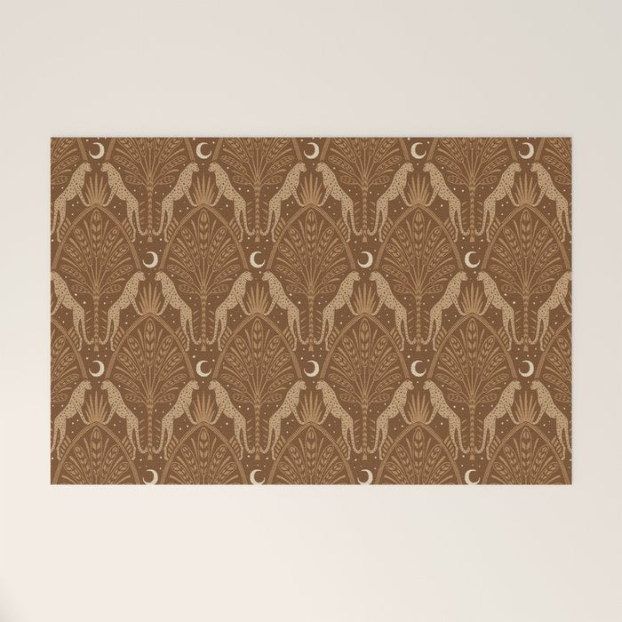 Night Cheetahs - Copper Brown Welcome Mat Gallery Image 1