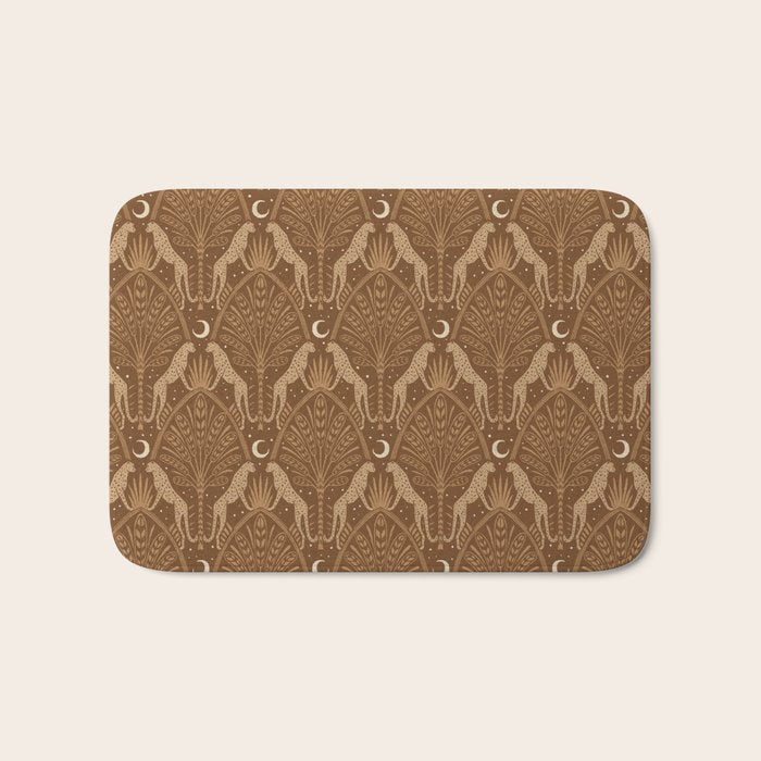 Night Cheetahs - Copper Brown Bath Mat Gallery Image 1