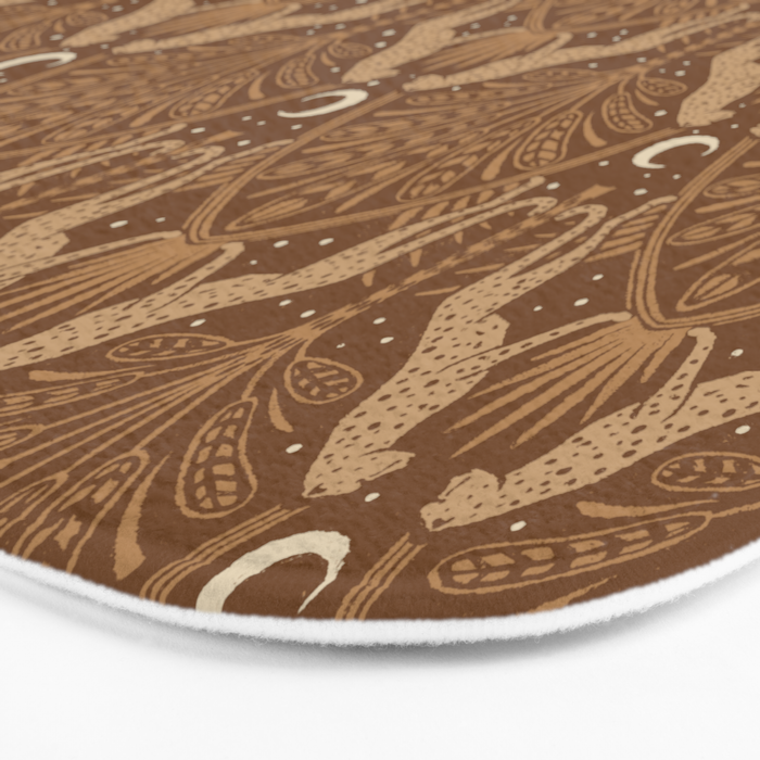 Night Cheetahs - Copper Brown Bath Mat Gallery Image 3