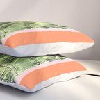 Summer Travel, Tropical Nature Palm Trees, Modern Architecture Palace Illustration Painting Pillow Sham Gallery Image 3