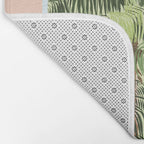 Summer Travel, Tropical Nature Palm Trees, Modern Architecture Palace Illustration Painting Bath Mat Gallery Image 2