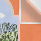 Summer Travel, Tropical Nature Palm Trees, Modern Architecture Palace Illustration Painting Wall Tapestry Gallery Image 3