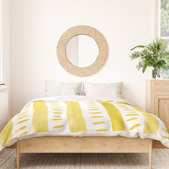 Watercolor lines - yellow Duvet Cover Gallery Image 3