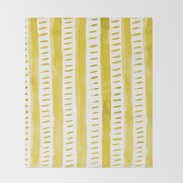 Watercolor lines - yellow Throw Blanket Gallery Image 2