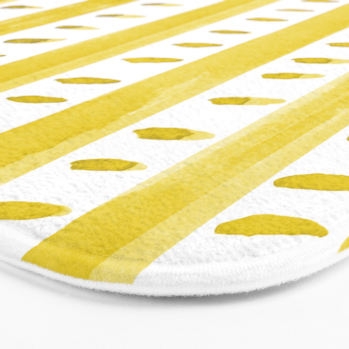 Watercolor lines - yellow Bath Mat Gallery Image 3