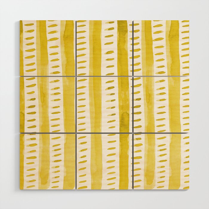 Watercolor lines - yellow Wood Wall Art Gallery Image 1