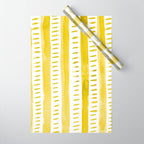 Watercolor lines - yellow Wrapping Paper Gallery Image 1