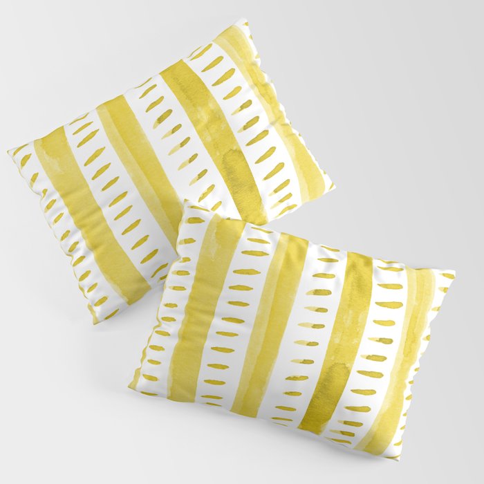 Watercolor lines - yellow Pillow Sham Gallery Image 3