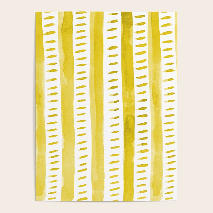 Watercolor lines - yellow Poster Gallery Image 4