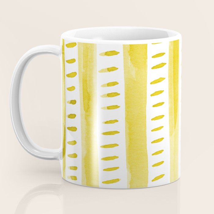 Watercolor lines - yellow Coffee Mug Gallery Image 3