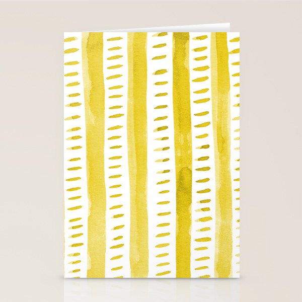 Watercolor lines - yellow Stationery Card Gallery Image 1